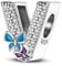 Symretie Damen 925 Sterling Silber Charm Anhänger Buchstaben V Beads Charms Kompatibel mit Europäischen Armbänder und Halskette