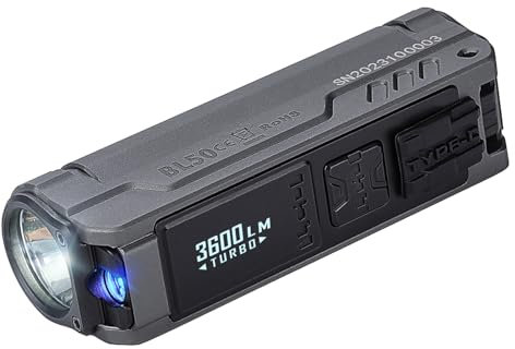 IMALENT BL50 Torcia EDC, 3600lm LED Mini Torcia Tattica, Luce Bianca e UV raggio ultravioletto, XHP50.3HI, Display OLED, Torcia Ricarica Type-C, IP68 per Escursioni Campeggio Emergenza (Grigio)