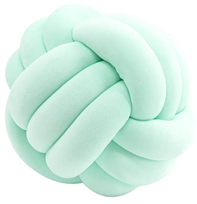 Knotenkissen, Geknotetes Kissen, Weiches Plüsch Knoten Kugelkissen Hand Geflochten Knoten Pillow Ball Zierkissen für Sofa, Bett, Dekorativ (Grün, 27cm)