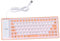 Gadpiparty Teclado Enrollable USB Silencioso De Teclas para Ordenador Naranja Teclado Flexible Resistente Al Agua Portátil y Compacto para Uso Diario