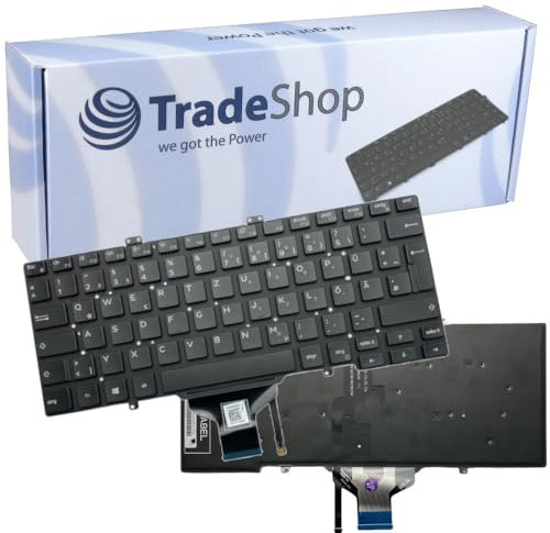 Trade-Shop Original Laptop Notebook Tastatur Deutsch QWERTZ Schwarz kompatibel mit Dell Latitude 5400 5401 5410 5411 / mit Hintergrundbeleuchtung