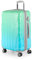 suitline - Hartschalen-Koffer Koffer Trolley Rollkoffer Reisekoffer, TSA, 66 cm, ca. 58 Liter, PC glänzend, Gradient Design Verlauf, Northern Lights