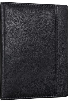 STILORD 'Bernhard' Porte-Documents A5 en Cuir Business Organisateur de Conférence Porte-Document en Cuir Véritable Pochette, Couleur:ossidiana Nero