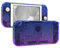 eXtremeRate Coque avec Verres Trempé Protection Écran pour Nintendo Switch Lite Console et Boutons pour Switch Lite,Transparent Dégradé Bleu-Violet Paillette