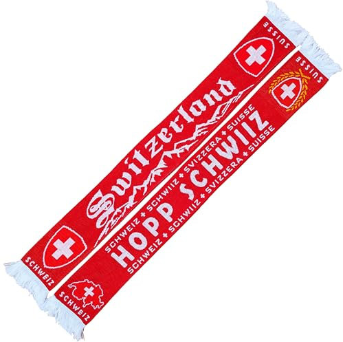 Generisch Schweiz, Suisse, Schwiiz, Svizerra Schal (Strickschal), für WM, EM, Fußballschal, Kult-Schal, Souvenirschal