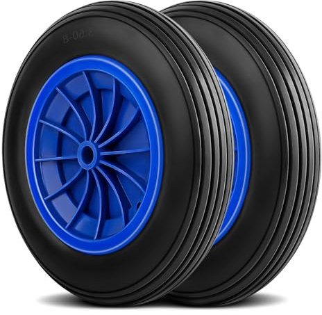 Forever Speed 2PCS Schubkarrenrad Vollgummi PU Rad Pannensicher Schubkarre Ersatztrad Räder Reifen 380mm /360mm Schiebkarren Reifen Sackkarre Bollerwagen(360 X 80 mm-80KG)