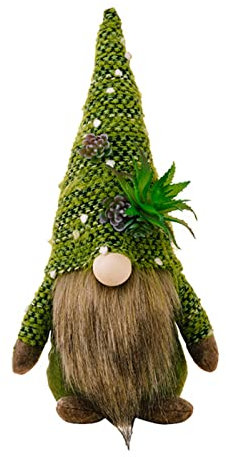 MULAIDI Sukkulenten Pflanze Zwerge Dekoration Frühling Sommer Zwerge Garten Schwedische Tomtes Figuren Sammlung Geschenk für Frauen Männer Sukkulenten Zwerge Kaktus Pflanze