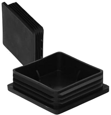 Endstück für den Innenbereich, Kunststoff, quadratisch, 80 x 80 mm, Schwarz, Beutel mit 25 Stück, für Tisch, Stuhl, Möbel, Regal