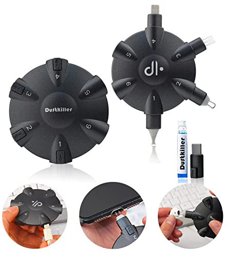 Phone Cleaning Kit, Fits iPhone iPad Airpod & USB C Charging Port, Cable and Connector with Type-C Cleaner Tool,All in One Tools Cleaning Dust Inside Out, Restore Unreliable Connections