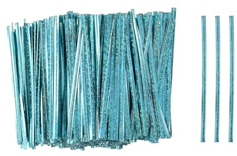 sourcing map 500 bridas de plástico reutilizables de 4 pulgadas para fiestas, pan, caramelos, pasteles, color azul