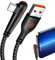 1 Metri Cavo USB Type-C - 120W Ricarica Rapida Caricabatterie Cavo USB C | Cavo USB C da 90 gradi Intrecciato per ricarica rapida | Carica Caricatore Filo Tipo C per Cellulare, smartphone
