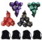 SIRLOMU Set da 4 da 28 pezzi di dadi poliedrici colorati, dadi da gioco con 4 sacchetti con cordino per Dungeons & Dragons DND RPG MTG Giochi da Tavolo
