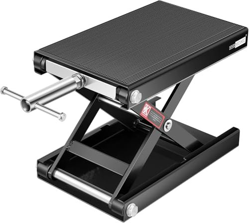 VIVOHOME Élévateur de Moto à Ciseaux en Acier Pont Large Manivelle Support Central Capacité de 500kg pour ATV Motos Tout Terrain