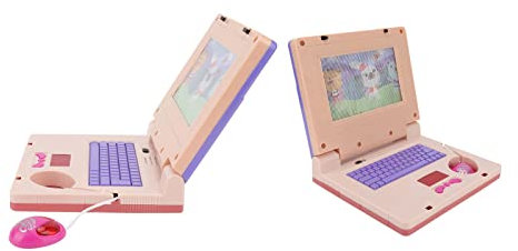 ACOGEDO Kids Learning Laptop Educational LED Simulation Computer Toy per lo Sviluppo Cognitivo con Musica e Caratteristiche Elettroniche - Rosa con Topo Non Retrattabile (Mouse retrattile viola)