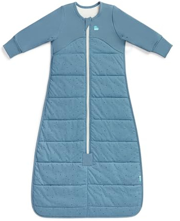 Love To Dream™ Sleep Bag, 6-18 months, Pebbles Storm Blue, 2.5 Tog for 16-20°C Temp, Long Sleeve, Wearable Blanket & Built-In Quilt, Machine Washable Quilted Stretch Cotton, 2 Zips, Easy Nappy Change