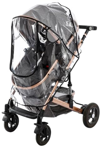 HAMKU Universal Kinderwagen Regenschutz, Atmungsaktive Regenabdeckung mit Fenster, Wasserdichtes EVA-Material, Geruchlos & Langlebig, Einfach zu Installieren, Passend für Buggy & Kinderwagen