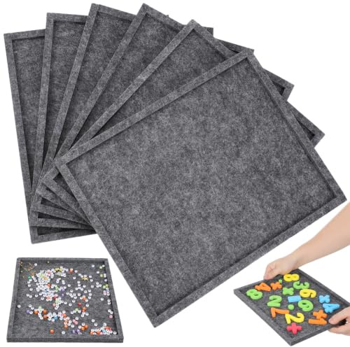 Gatuida Puzzle Sorting Tray: Puzzle Tray Dark Grey Felt Kitchen Counter Storage Dining Table Service Workshop Bench Layout Craft Project Setup Wedding Party Display, 7 PCS