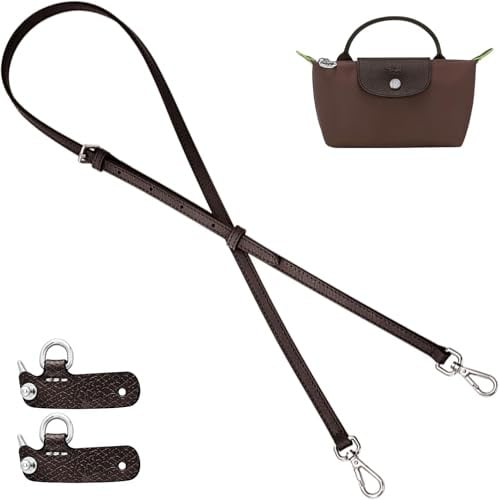 Schultergurt für Long Champ Mini Tasche Damen, Rindsleder Taschen Riemen Umrüstsatz Ersatz Verstellbaren Crossbody Schultergurt für Le Pliage XS Mini Pouch