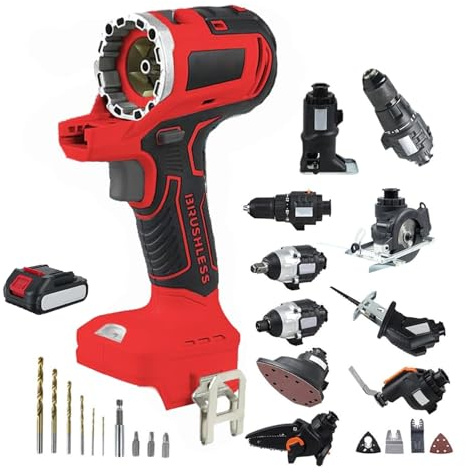 Cordless Power Tool Combo Kit, 10 in 1 Multi-Tool Set for DIY Projects and Professional Construction Tasks