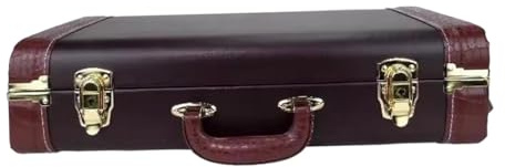 KiBcsLic Trompetenkoffer, Trompetenaufbewahrungsbox, Koffer mit Sicherheitsschlössern, Handtasche, Reisekoffer, Braun