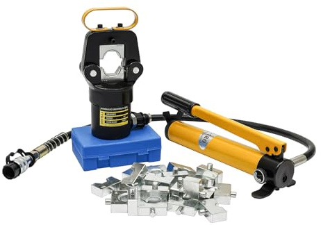 Pinza crimpatrice idraulica 20T per capicorda in rame e alluminio, 16-400 mm², pinza per capicorda idraulica, con 12 paia di matrici, testa girevole a 180°