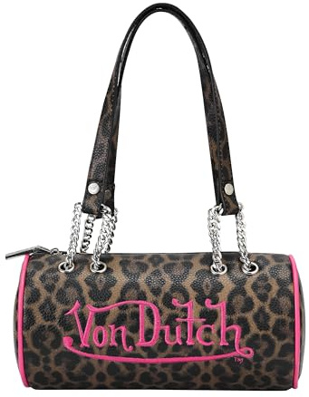 Von Dutch Barrel Bag, Umhängetasche aus veganem Leder, Gepard