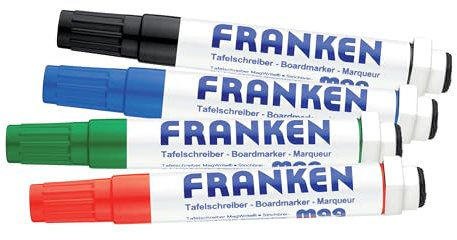 FRANKEN KombiMarker MagWrite, 1-3 mm runde Spitze, 4 Stück, farblich sortiert, Z1703