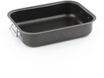 Barazzoni Rostiera/Lasagnera, Alluminio Rivestito, 25 x 18 cm, Nero, 25 cm