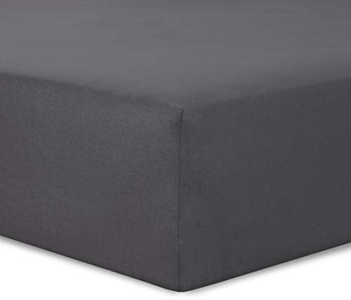 Vision - Spannbettlaken 180x200cm - Anthrazit - 100% Baumwolle