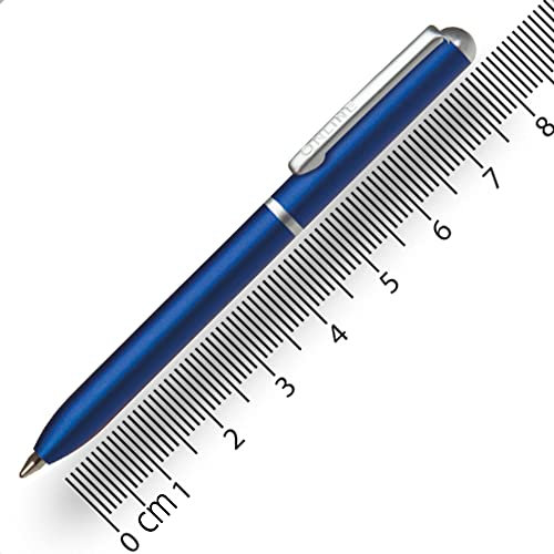 Online Miniatur Dreh-Kugelschreiber Blau mit Metallclip, D1-Standardmine | Mini-Kuli fürs Portemonnaie | 8 cm Länge, passend für Geldbeutel & kleine Taschen für unterwegs | Schreibfarbe blau