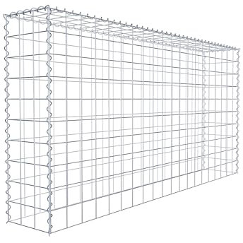 GABIONA Cesta de piedra de gavión rectangular, malla de 10 x 10 cm, profundidad de 30 cm, cesta de cultivo tipo 3, cierre de espiral, galvanizado (200 x 100 x 30 cm)