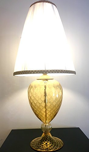 New Class Lámpara de Cristal de Murano con tulipa de Seda Altura 78 cm Unidad único