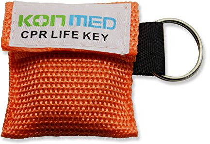 KONMED 20 Stück/Packung CPR-Gesichtsschutzschilder, CPR-Maske, Erste-Hilfe-Schlüsselanhänger, Schlüsselanhänger (Orange)