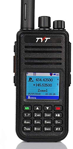 TYT MD-UV380 Dual Band Ham Amateur DMR Tier II/Analog Two Way Radio, VHF/UHF Handheld Transceiver with Color LCD Display, High Gain Antenna
