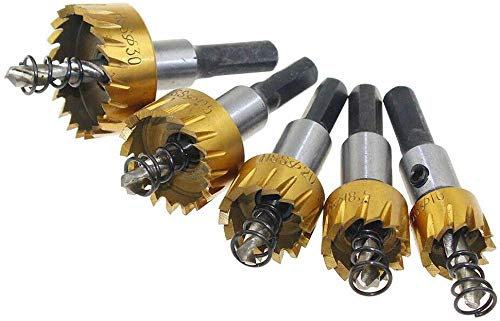 15mm Hole Saw Cutter HSS Titanium Hole Saw Drill Bit Metal Alloy Cutter, Pack of 1