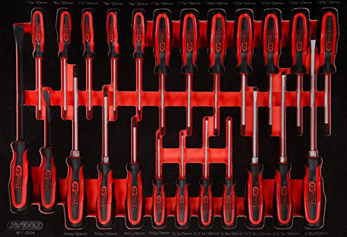 KS Tools 811.0024 Schraubendreher-Satz in Schaumstoffeinlage, 24-tlg