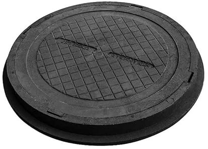 4IQ Group Senkgrubenabdeckung 80 cm - Schachtdeckel Rund - Abdeckung für einen Abwasserbrunnen - Schachtabdeckung rund - Kanaldeckel - Gullideckel (Schwarz ohne Schlüssel)