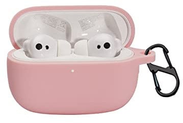 BoLuo Case for Honor Earbuds 3 Pro with Carabiner, Silicone Anti-fall Earphone Cover Skins Pounch,Protective Cover Shockproof Shell for Honor Earbuds 3 Pro TWS Wireless Bluetooth Earphone (pink)