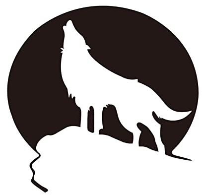 Adesivo Luna Lupo Ululante, Adesivo per Auto con Luna Ululante Asudaro 4 Pezzi Adesivo per Auto con Totem Lupo Simulazione 3d Adesivi per Auto Riflettenti Adatti per Pareti, Finestre, Computer