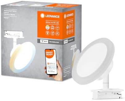 LEDVANCE SMART+ WiFi-Tracklight Schienensystem Leuchtenkopf, weiß, 6,5W, 480lm, ausrichtbarer Leuchtenkopf, regulierbares Weißlicht (3000K-6500K), steuerbar per App, kompatibel mit Amazon, Google etc.