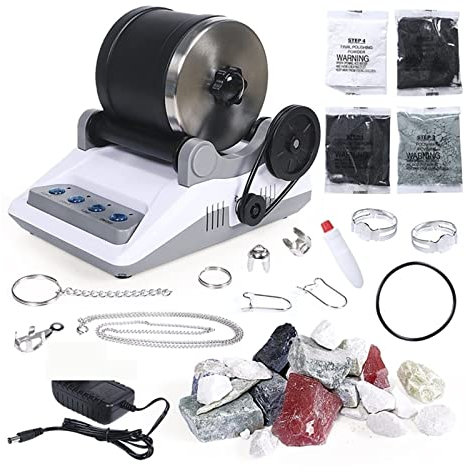 Polisseuse de tampon de voiture Rock Tumbler Kit DIY Electric Rock Tumbler Toy With Rough Gemstones Polishing Grits For Adult Kids Polishing Machine for Auto Buffing and Polishing pour le polissage et