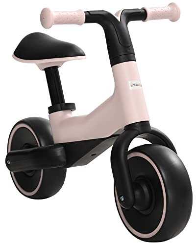 AIYAPLAY Vélo sans pédales pour enfants +18 mois Tricycle avec siège réglable 30-36,5 cm Roues Ø19 cm Charge 25 kg 66,5x34x46,5 cm Rose