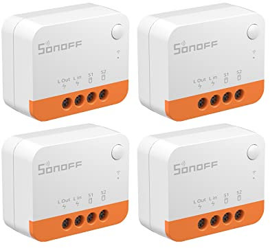 4 Pack SONOFF ZBMINIL2 Zigbee 3.0 Smart Light Switch,No Neutral Wire Required, Works with Alexa, SmartThings Hub, Google Home, SONOFF ZBBridge