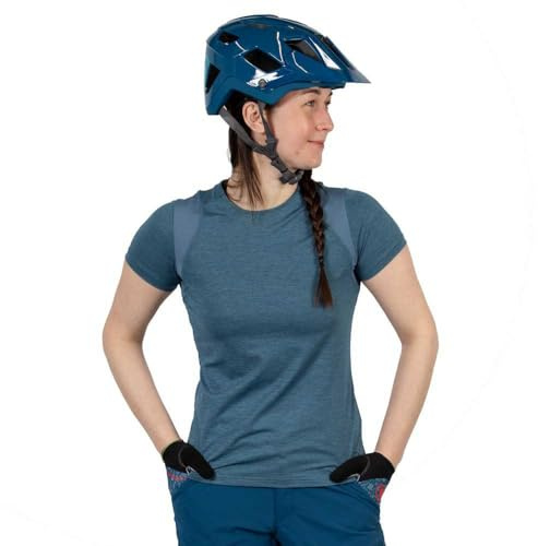 Endura SingleTrack Mountainbike-Trikot für Damen, kurzärmelig, Blauer Stahl, Größe M