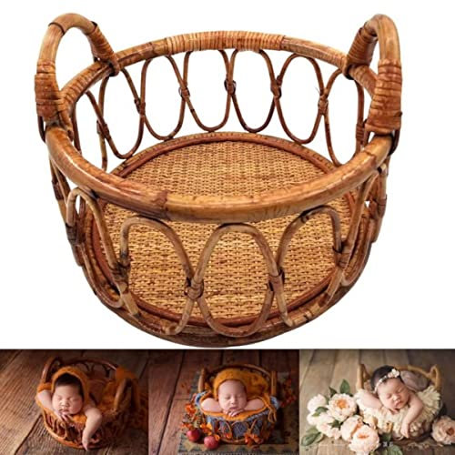 Neugeborene Fotografie Requisiten Retro Rattan Korb Stuhl Infant Foto Prop Baby Mädchen Junge Posiert Bett Kulissen Fotografie Zubehör-55