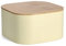 Zeller 25383 Bread Bin with Bamboo Lid, Metal, Yellow, Approx. 26.5 x 26.5 x 14.5 cm, Bread Box, Bread Storage