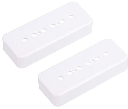 PATIKIL Gitarren-Tonabnehmer-Abdeckung, 50/52 mm Stange, P90 Doppelspulen-Tonabnehmer aus Kunststoff, geschlossene Schale für E-Gitarre, Weiß, 1 Set