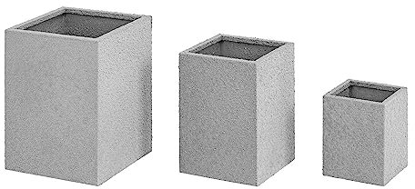 Royal Catering RC_FPOT_02 Pflanzkübel 3er-Set 20 x 20 x 25 cm / 27 x 27 x 38 cm / 32 x 32 x 45 cm Edelstahl Blumentopf Set Übertöpfe