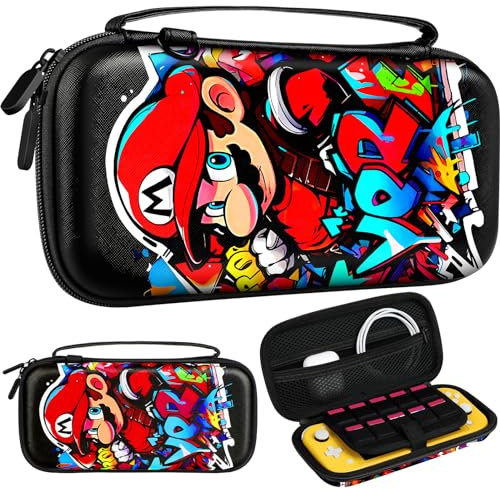 Xinocy Cute Bag for Nintendo Switch Lite, BlackMaro, Karikatur