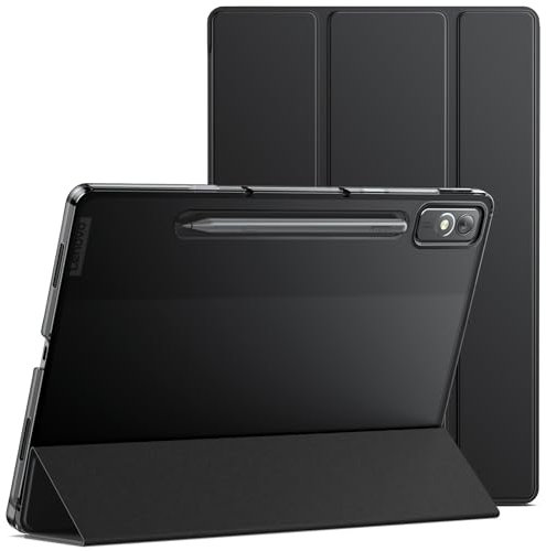 JETech Funda para Lenovo Tab P12 12,7 Pulgadas (2023 Modelo, TB370FU / TB371FU) con Soporte para Stylus, Carcasa Slim Respaldo Trifold Soporte Protectora Tableta, Auto-Estela/Sueño (Negro)